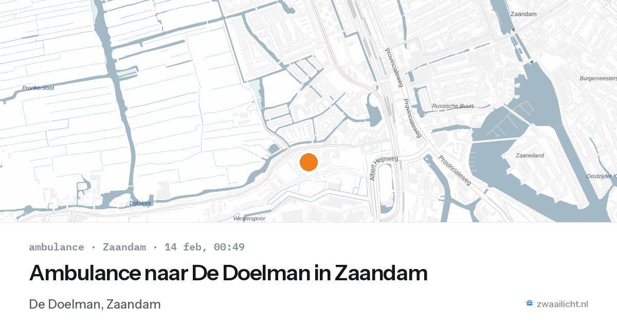 Ambulance naar De Doelman in Zaandam — 13 feb 2026