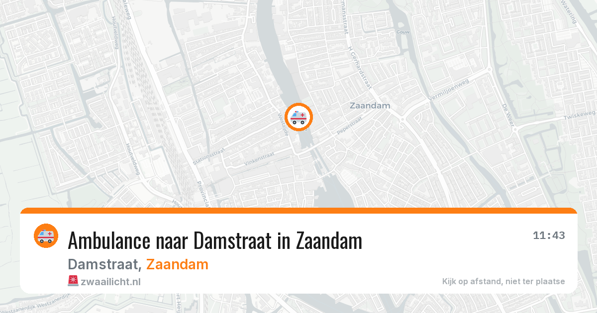 Ambulance naar Damstraat in Zaandam — 25 jul 2026