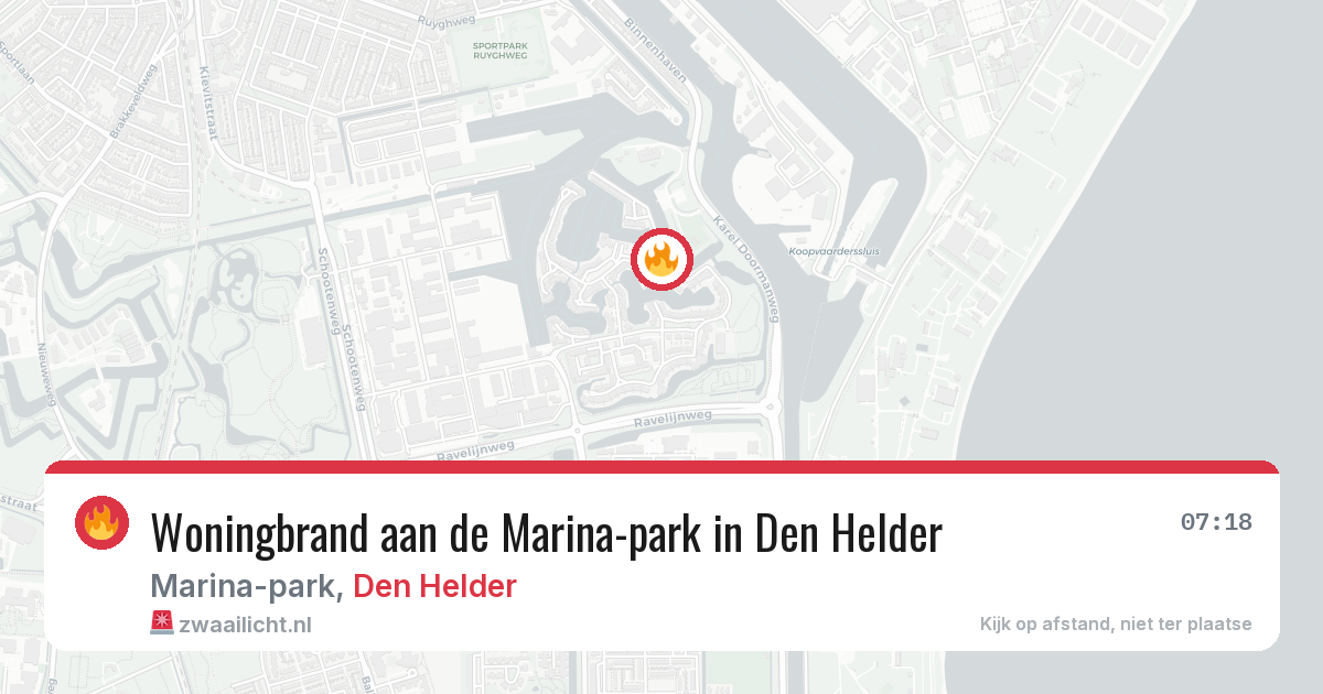 Woningbrand aan de Marina-park in Den Helder — 19 jun 2026