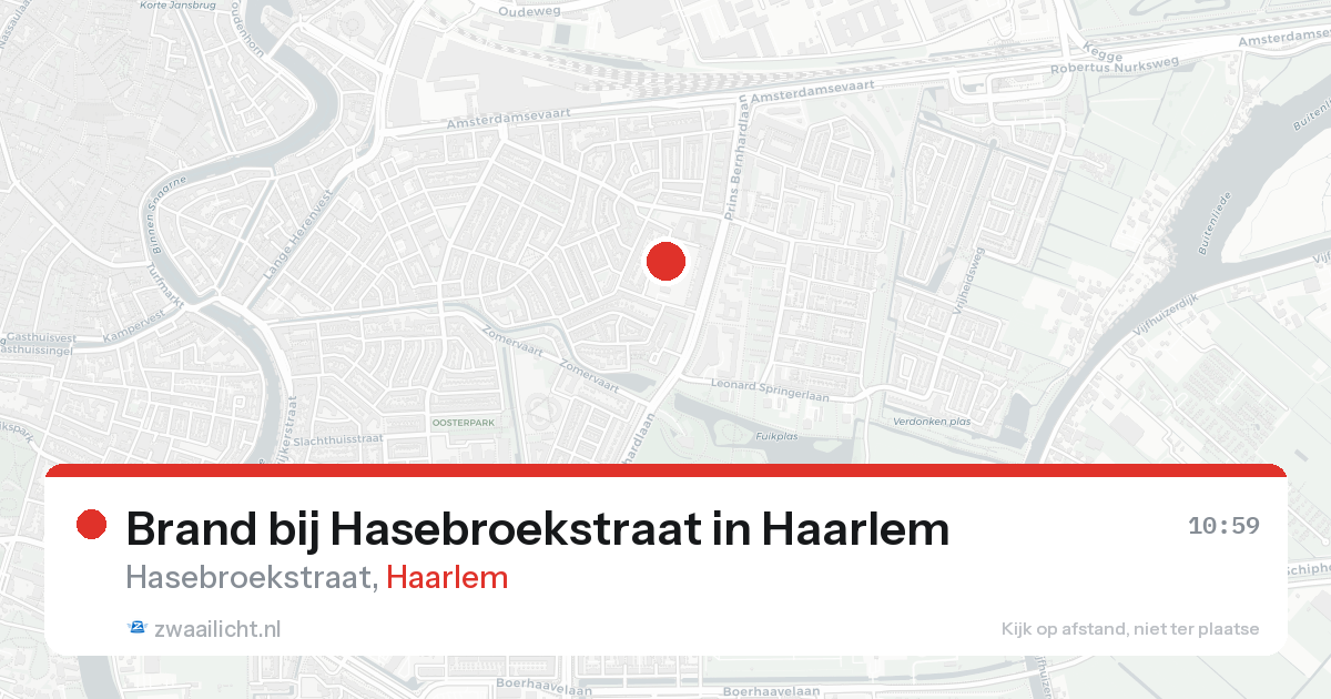Brand bij Hasebroekstraat in Haarlem — 25 aug 2026