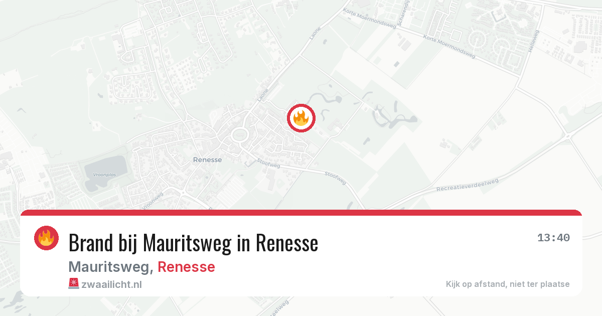 Brand bij Mauritsweg in Renesse — 1 aug 2026