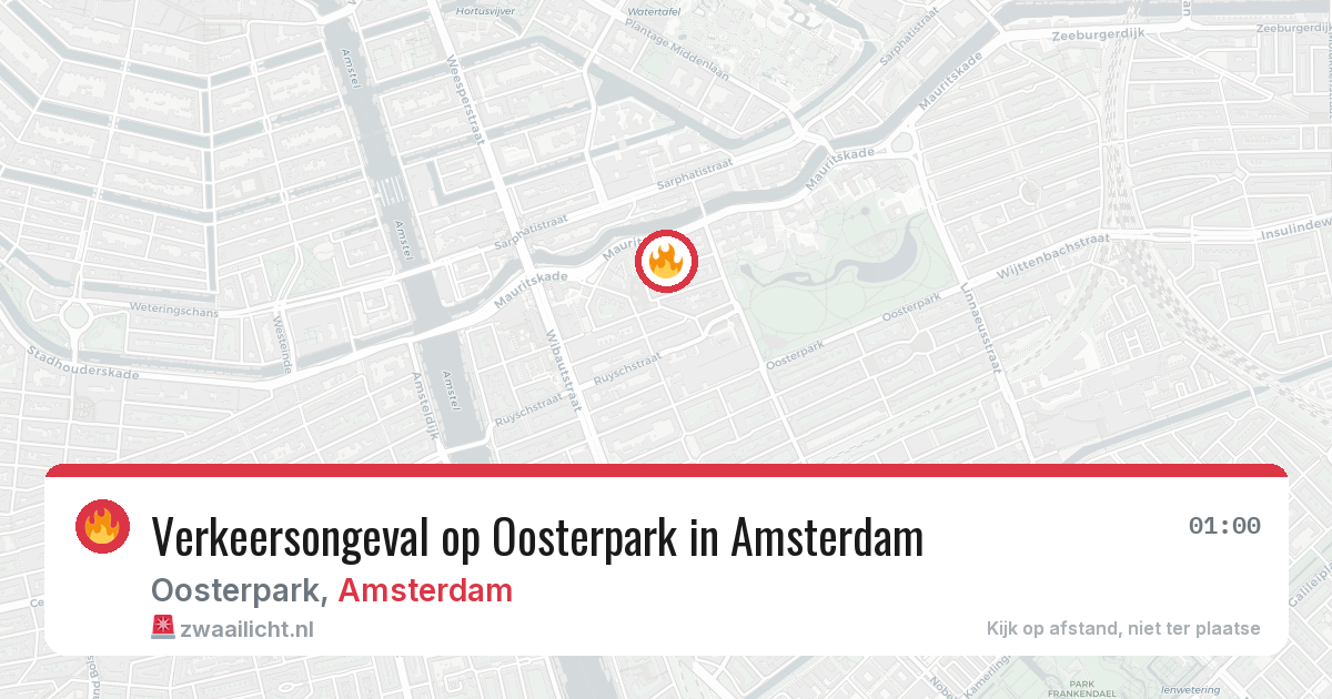 Verkeersongeval op Oosterpark in Amsterdam — 14 mrt 2026