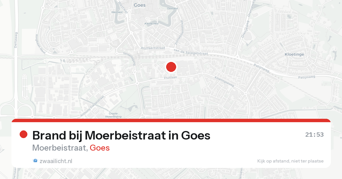 Brand bij Moerbeistraat in Goes — 21 aug 2026