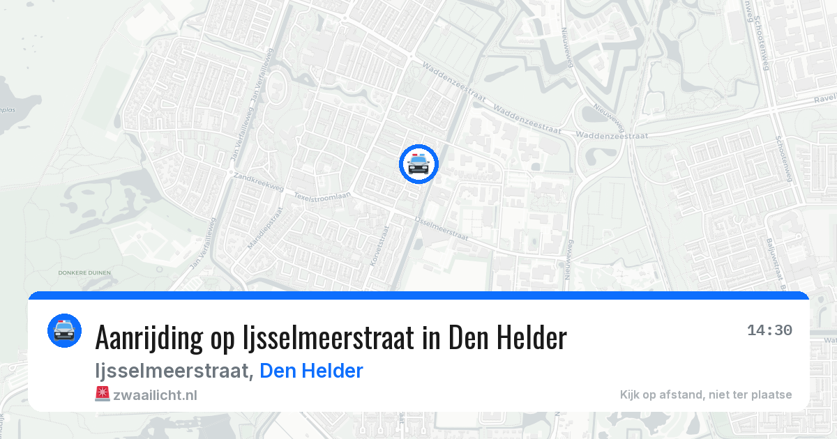 Aanrijding op Ijsselmeerstraat in Den Helder — 30 jul 2026