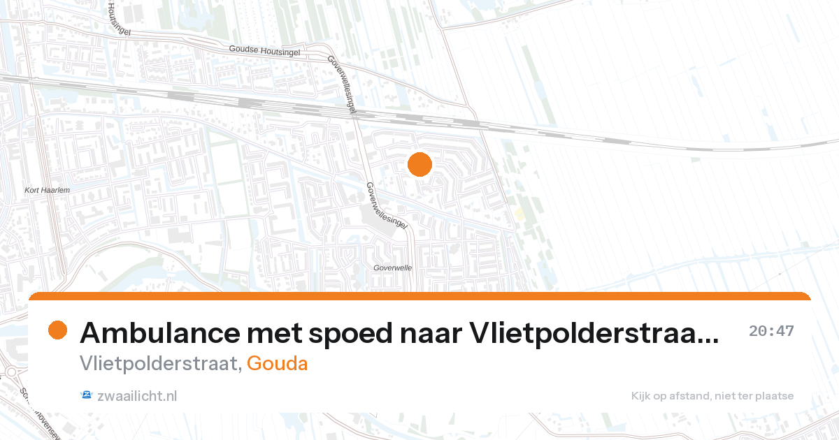 Ambulance met spoed naar Vlietpolderstraat in Gouda — 27 aug 2026