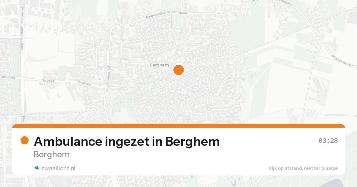 Ambulance ingezet in Berghem — 16 aug 2026
