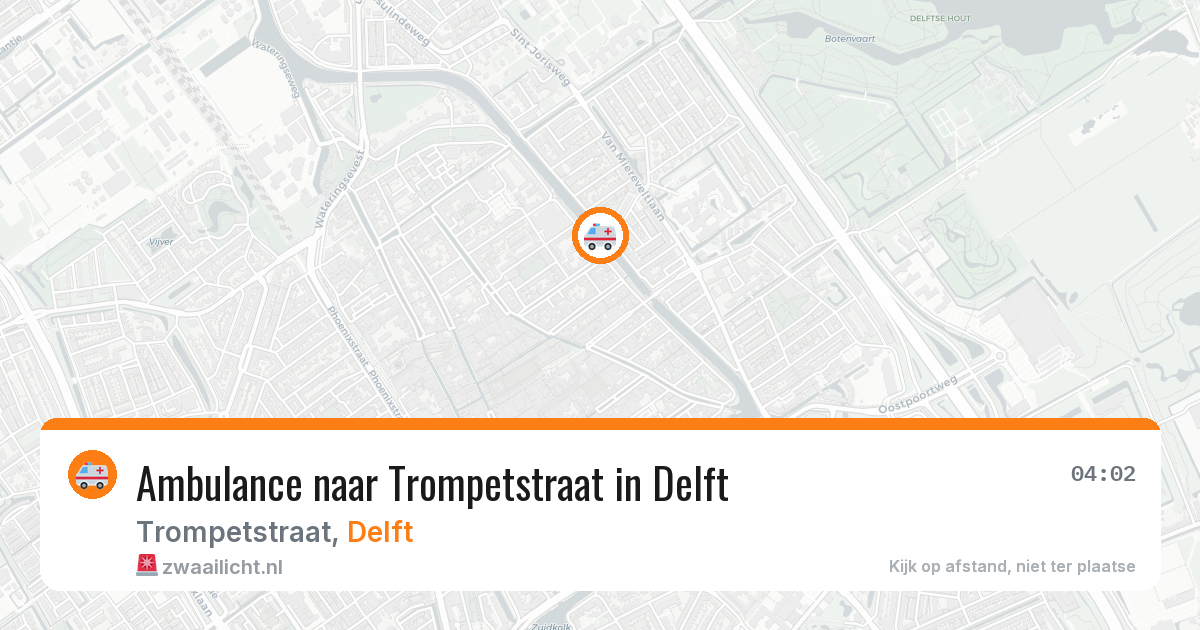 Ambulance naar Trompetstraat in Delft — 3 aug 2026