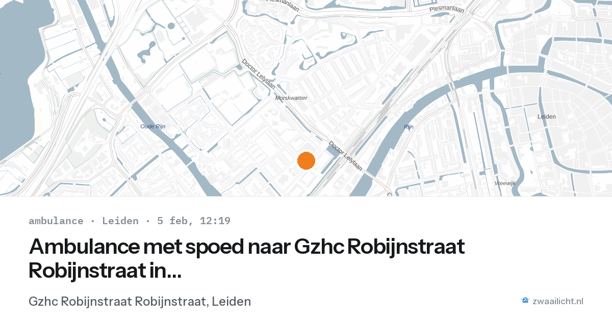 Ambulance met spoed naar Gzhc Robijnstraat Robijnstraat in Leiden — 5 feb 2026