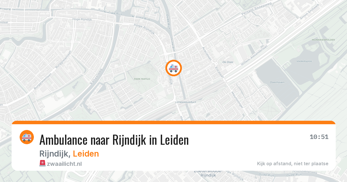 Ambulance naar Rijndijk in Leiden — 10 jul 2026