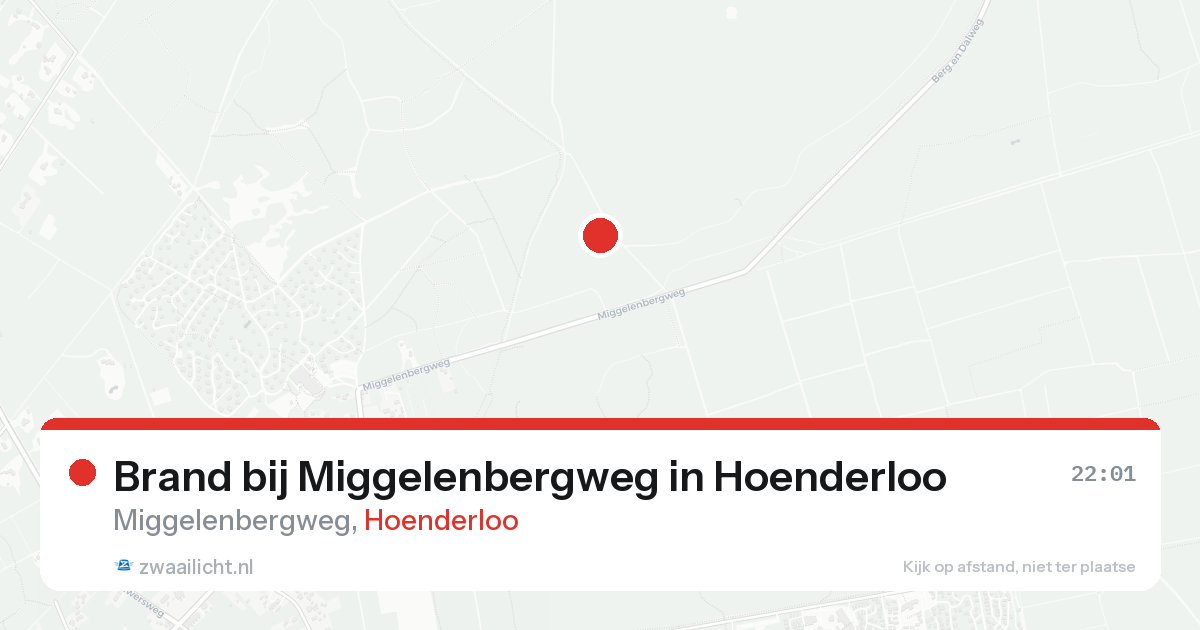 Brand bij Miggelenbergweg in Hoenderloo — 11 aug 2026