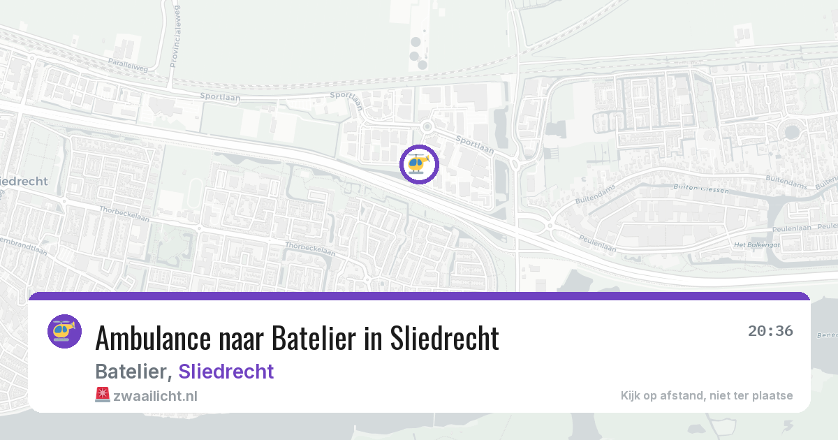Ambulance naar Batelier in Sliedrecht — 10 mei 2026