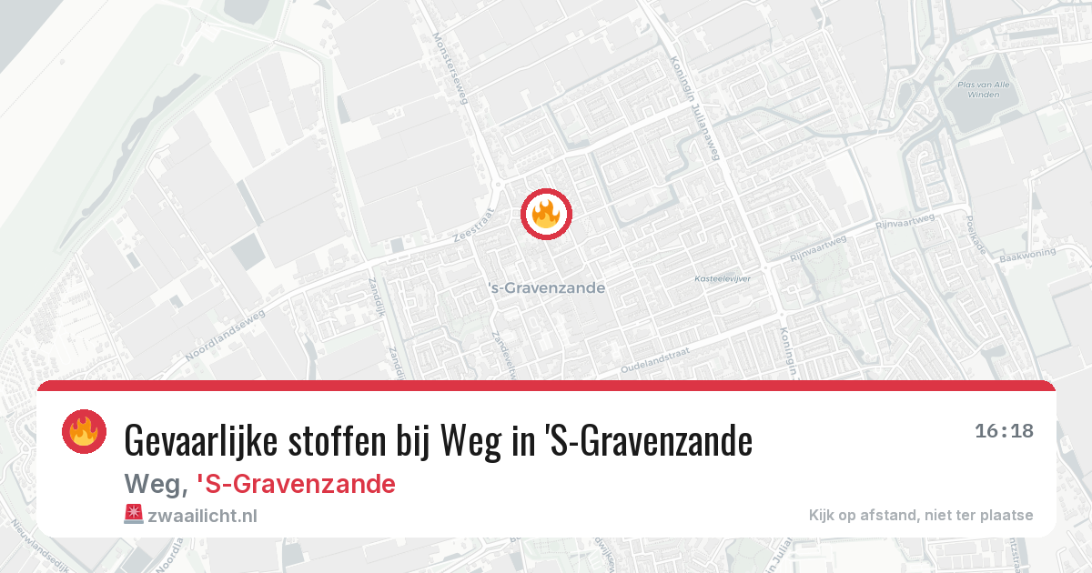Gevaarlijke stoffen bij Weg in 'S-Gravenzande — 16 jun 2026
