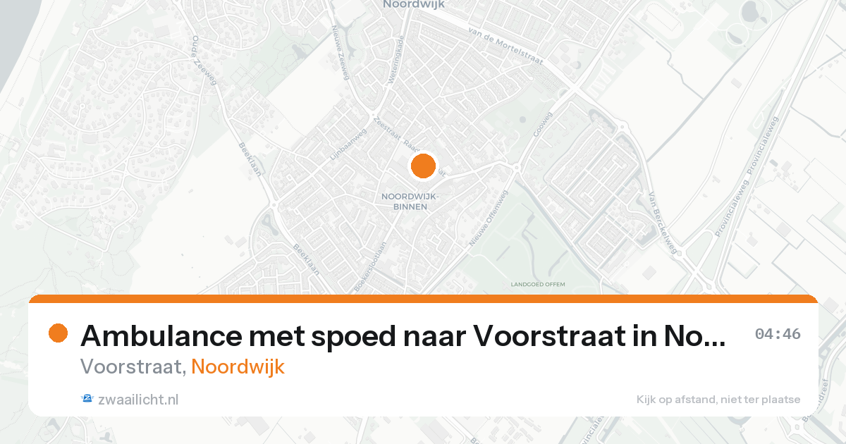 Ambulance met spoed naar Voorstraat in Noordwijk — 19 aug 2026