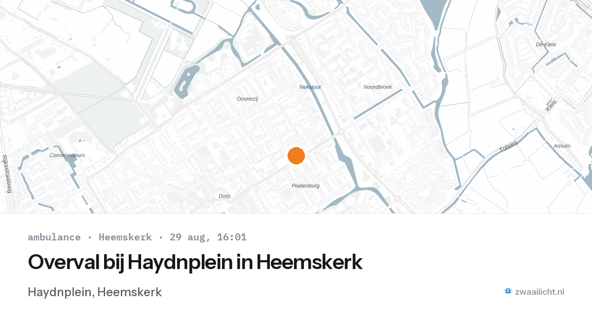Overval bij Haydnplein in Heemskerk — 29 aug 2026