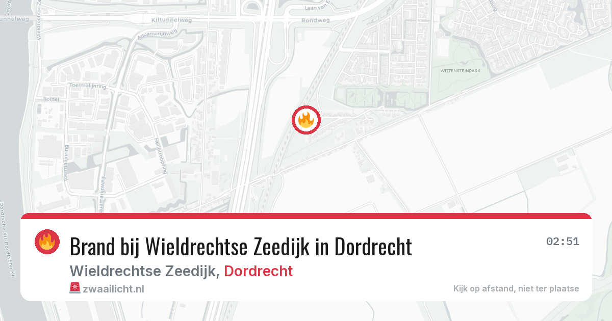 Brand bij Wieldrechtse Zeedijk in Dordrecht — 13 aug 2026