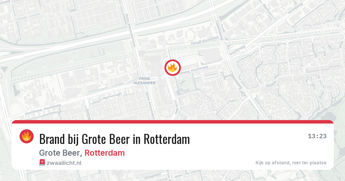 Brand bij Grote Beer in Rotterdam — 19 mrt 2026