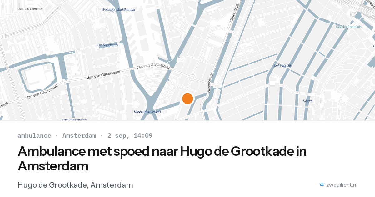 Ambulance met spoed naar Hugo de Grootkade in Amsterdam — 2 sep 2026