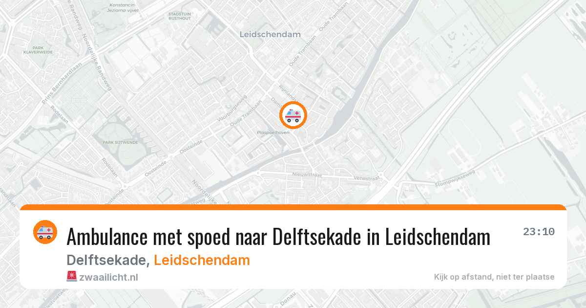 Ambulance met spoed naar Delftsekade in Leidschendam — 23 jul 2026