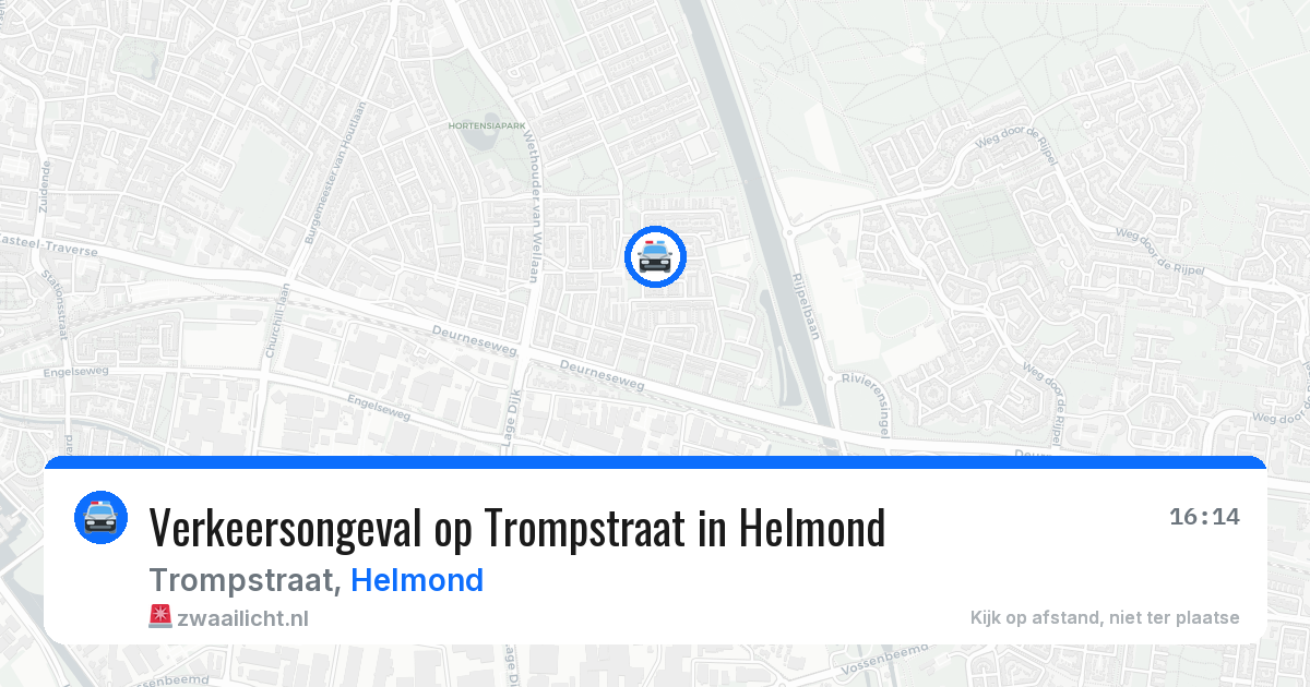 Verkeersongeval op Trompstraat in Helmond — 27 mrt 2026