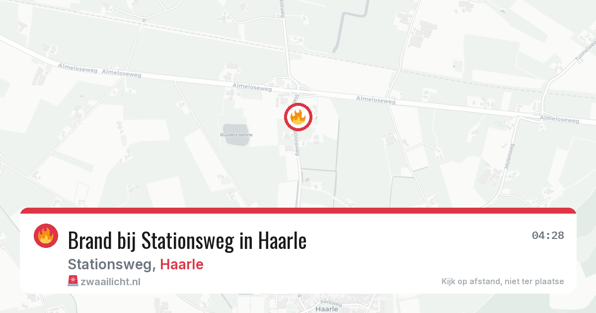 Brand bij Stationsweg in Haarle — 28 apr 2026
