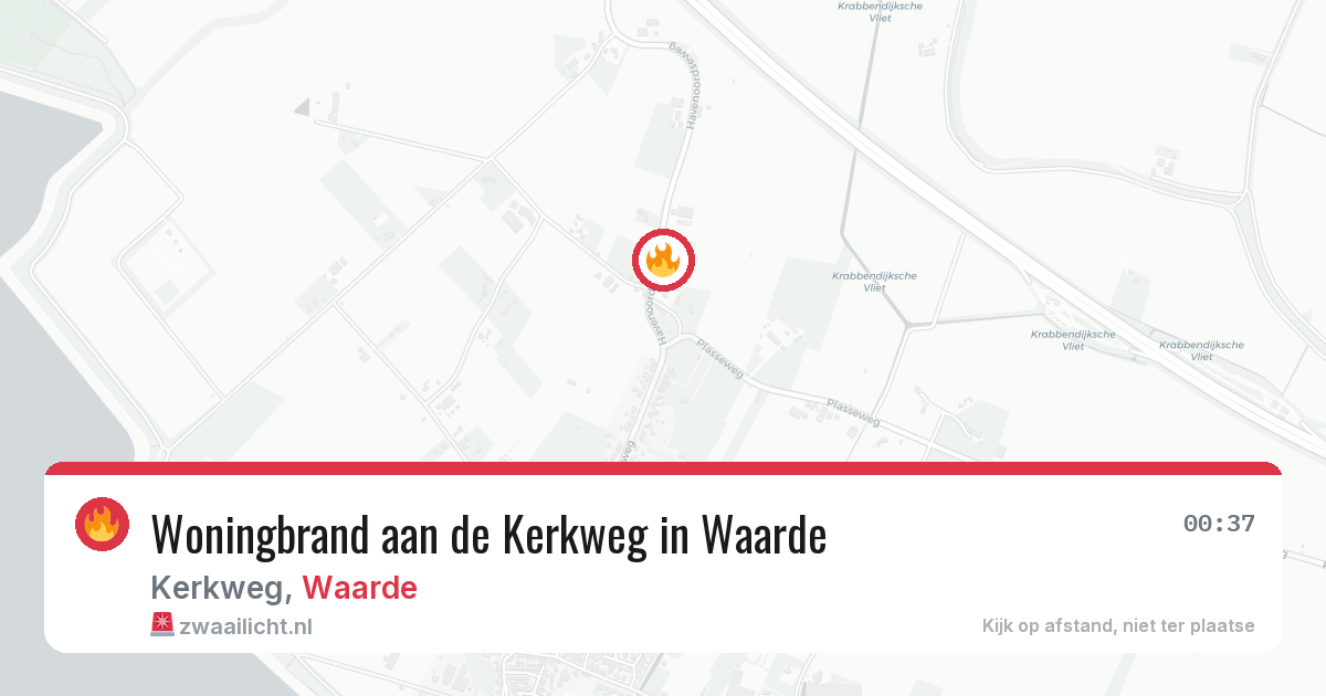 Woningbrand aan de Kerkweg in Waarde — 24 feb 2026