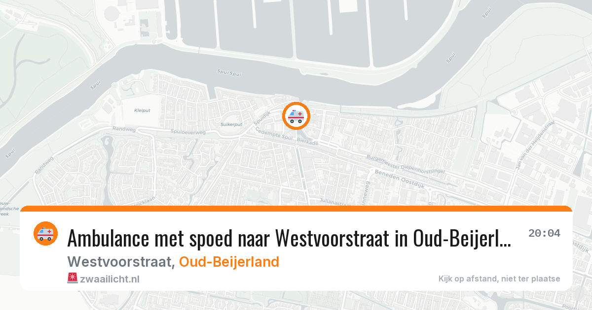 Ambulance met spoed naar Westvoorstraat in Oud-Beijerland — 10 jul 2026