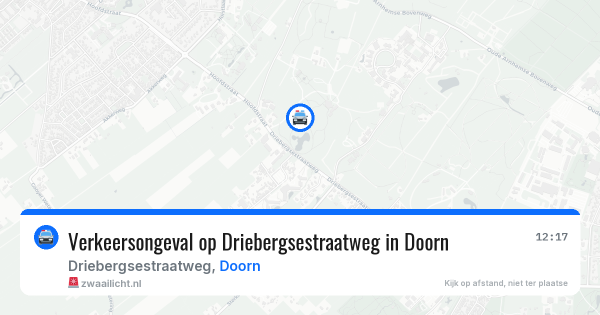 Verkeersongeval op Driebergsestraatweg in Doorn — 21 jan 2026