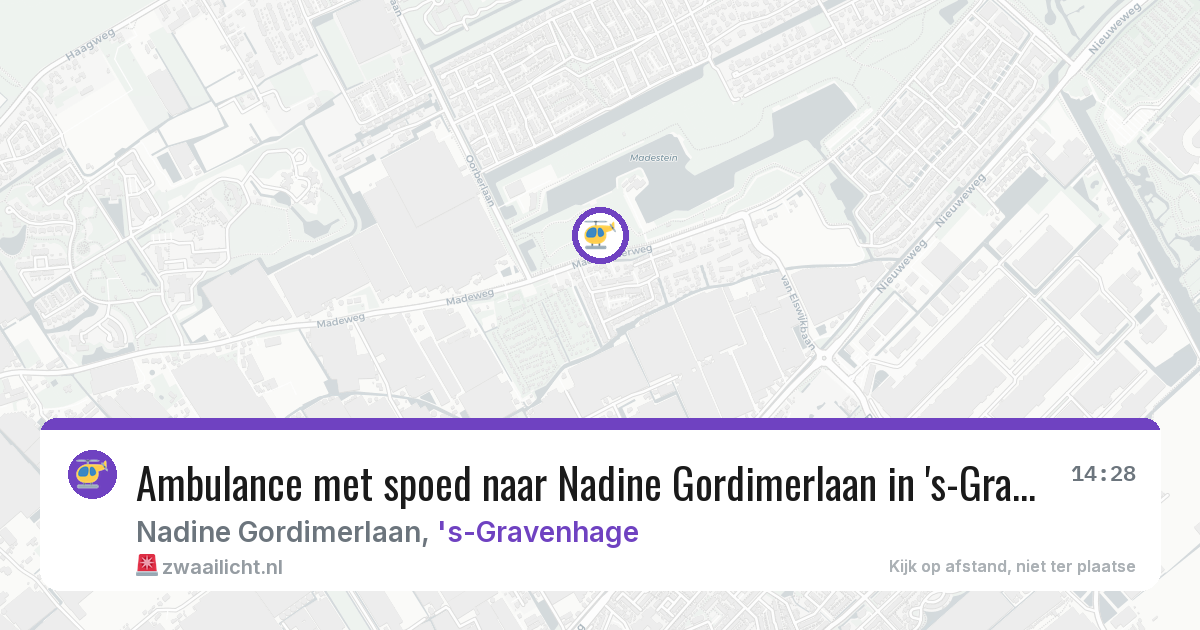Ambulance met spoed naar Nadine Gordimerlaan in 's-Gravenhage — 7 jun 2026