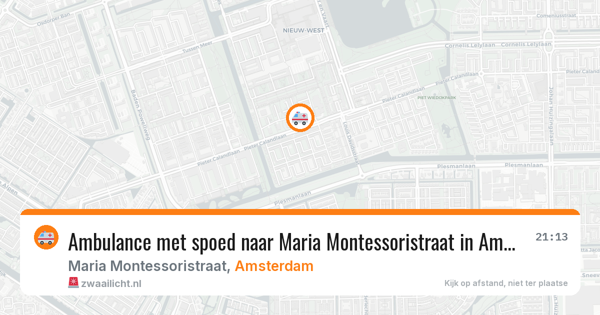 Ambulance met spoed naar Maria Montessoristraat in Amsterdam — 6 apr 2026