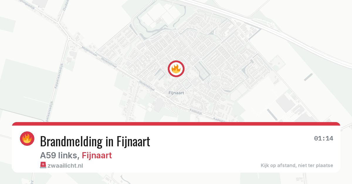 Brandmelding in Fijnaart — 21 mrt 2026
