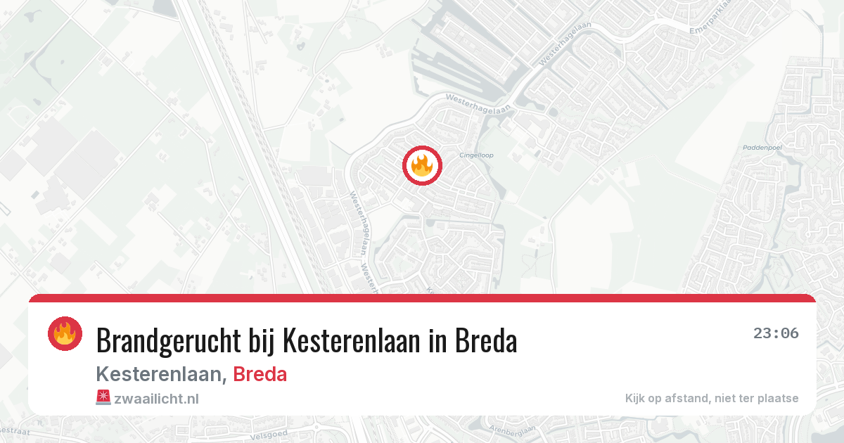 Brandgerucht bij Kesterenlaan in Breda — 8 jul 2026