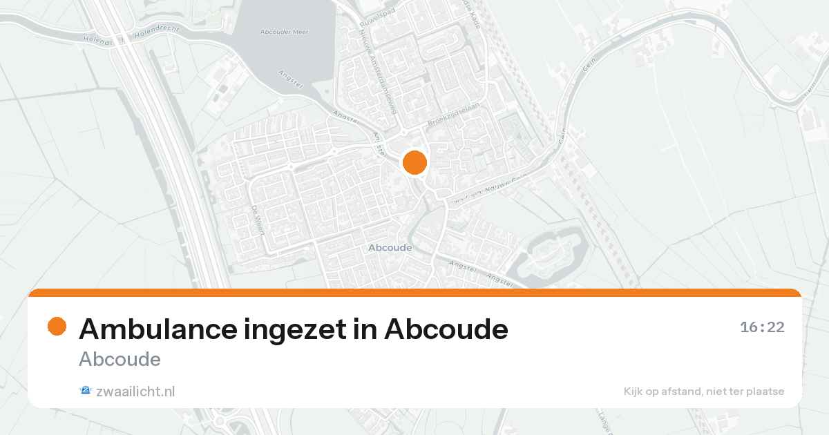 Ambulance ingezet in Abcoude — 15 aug 2026