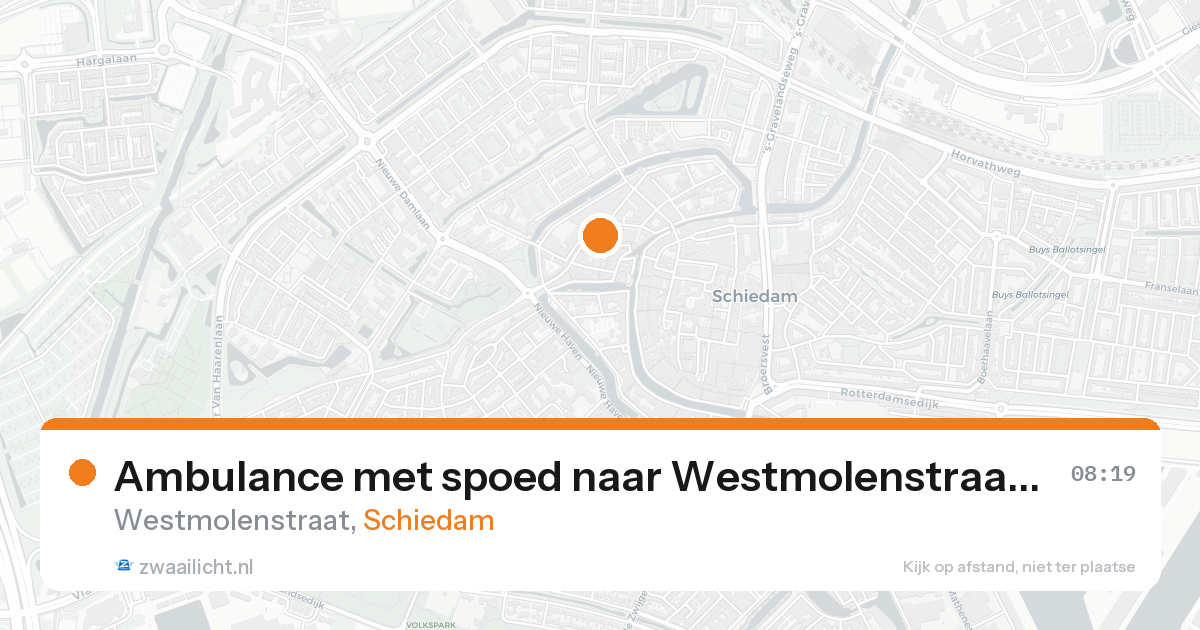 Ambulance met spoed naar Westmolenstraat in Schiedam — 18 aug 2026