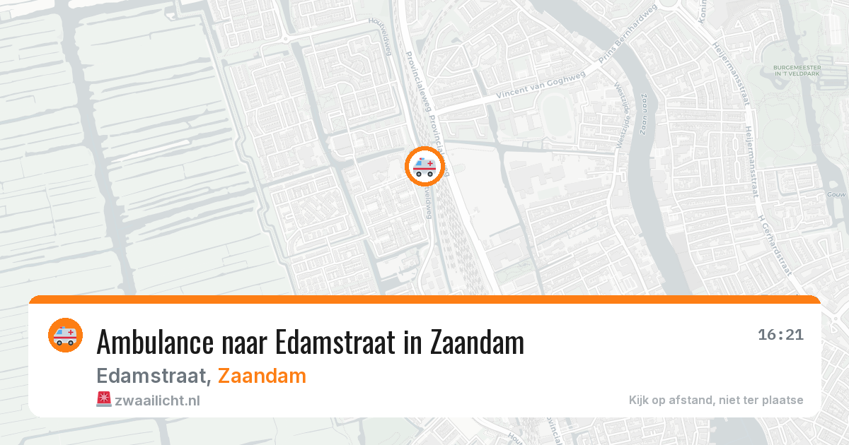 Ambulance naar Edamstraat in Zaandam — 9 jul 2026