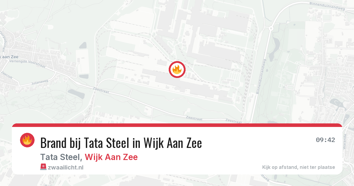 Brand bij Tata Steel in Wijk Aan Zee — 12 aug 2026