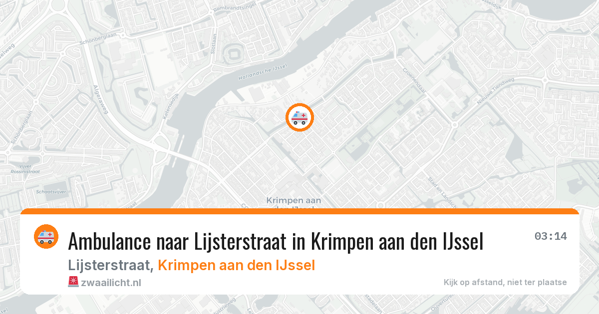 Ambulance naar Lijsterstraat in Krimpen aan den IJssel — 9 jul 2026