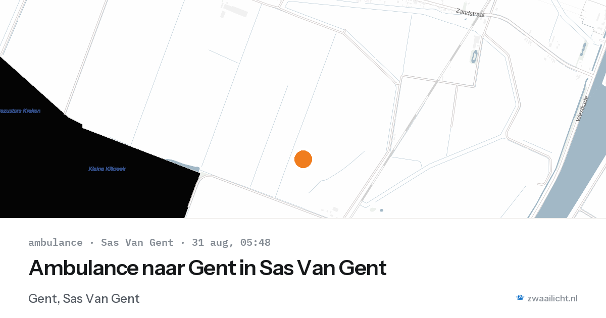 Ambulance naar Gent in Sas Van Gent — 31 aug 2026