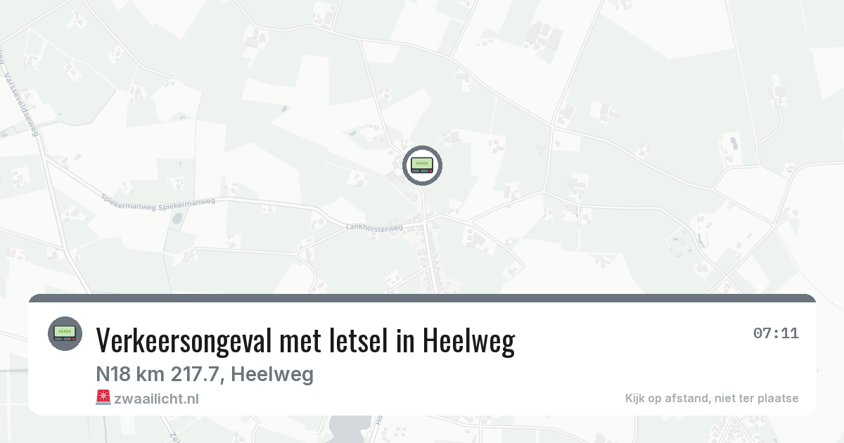 Verkeersongeval met letsel in Heelweg — 13 mei 2026