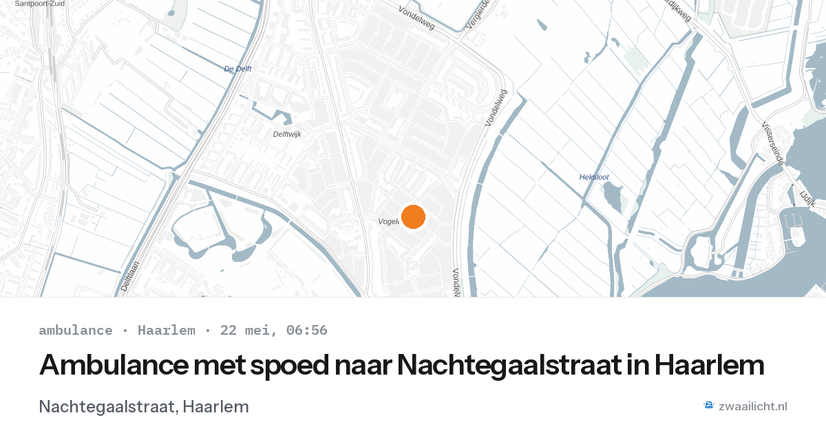 Ambulance met spoed naar Nachtegaalstraat in Haarlem — 22 mei 2026