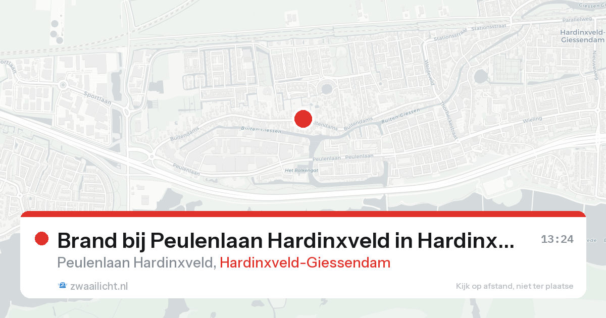 Brand bij Peulenlaan Hardinxveld in Hardinxveld-Giessendam — 19 aug 2026