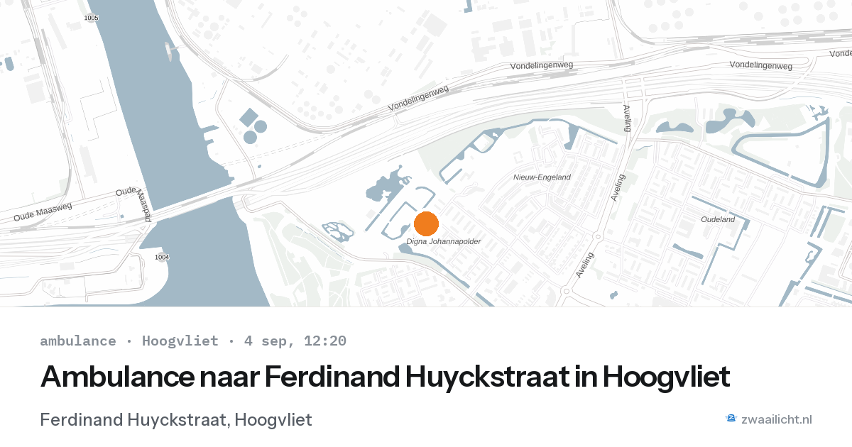 Ambulance naar Ferdinand Huyckstraat in Hoogvliet — 4 sep 2026