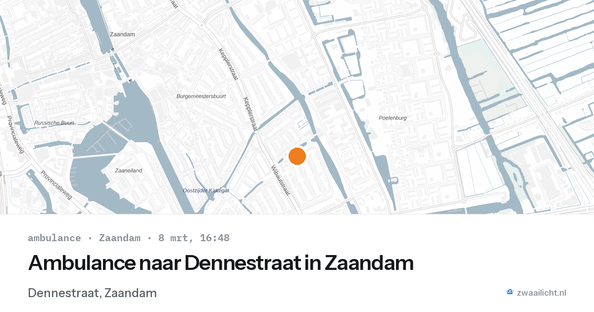 Ambulance naar Dennestraat in Zaandam — 8 mrt 2026