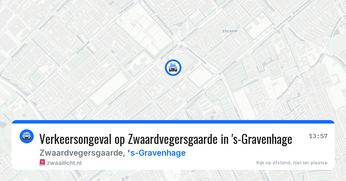 Verkeersongeval op Zwaardvegersgaarde in 's-Gravenhage — 23 mrt 2026