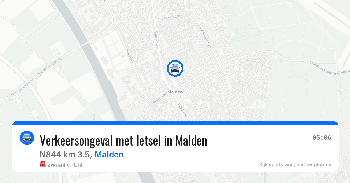 Verkeersongeval met letsel in Malden — 21 jun 2026