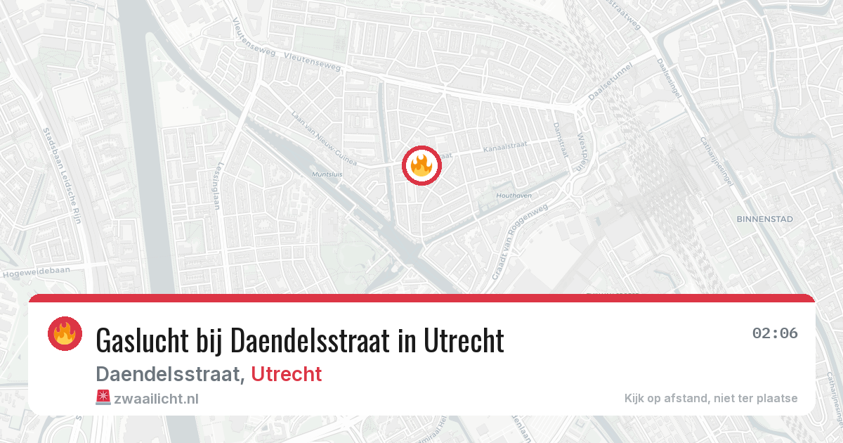 Gaslucht bij Daendelsstraat in Utrecht — 22 jun 2026