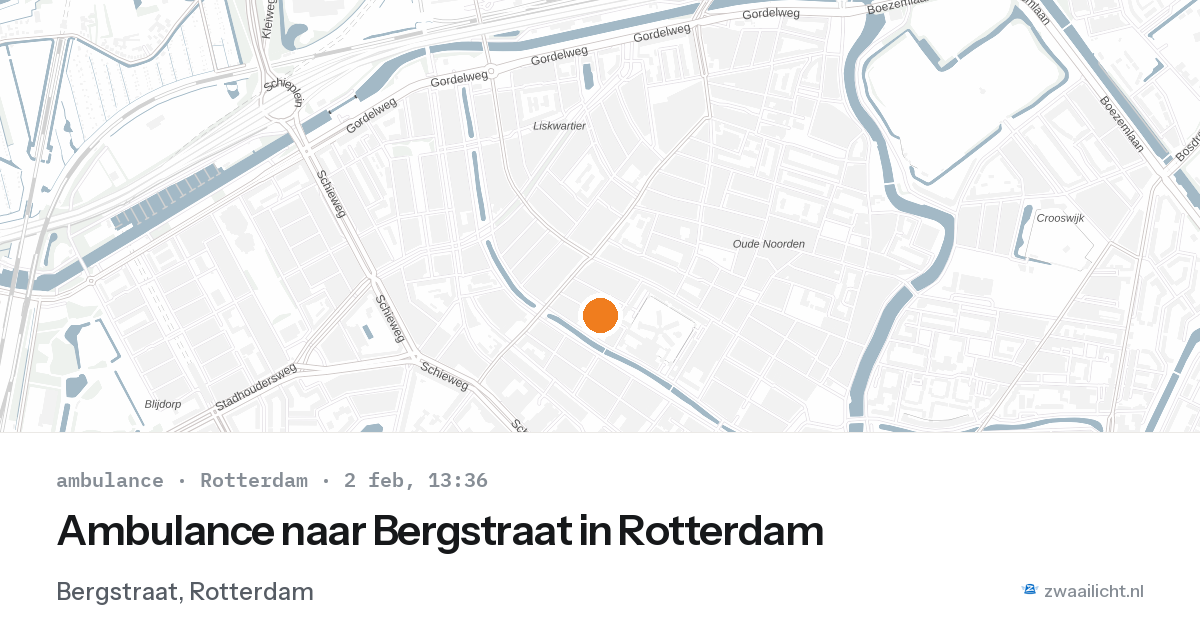 Ambulance naar Bergstraat in Rotterdam — 2 feb 2026