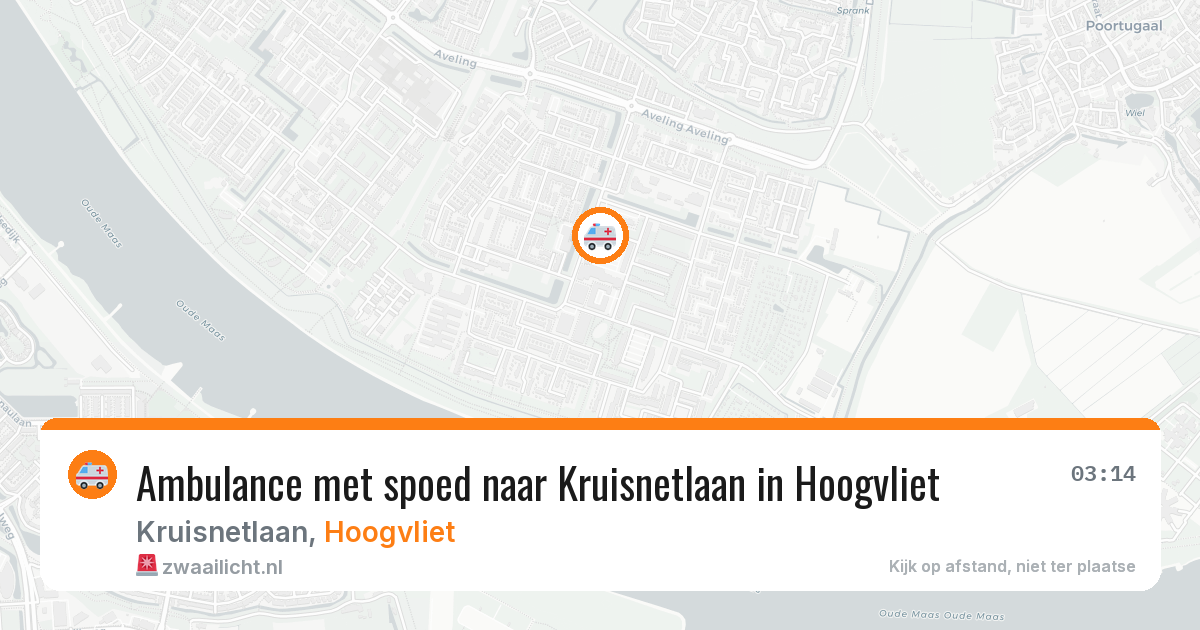 Ambulance met spoed naar Kruisnetlaan in Hoogvliet — 15 aug 2026