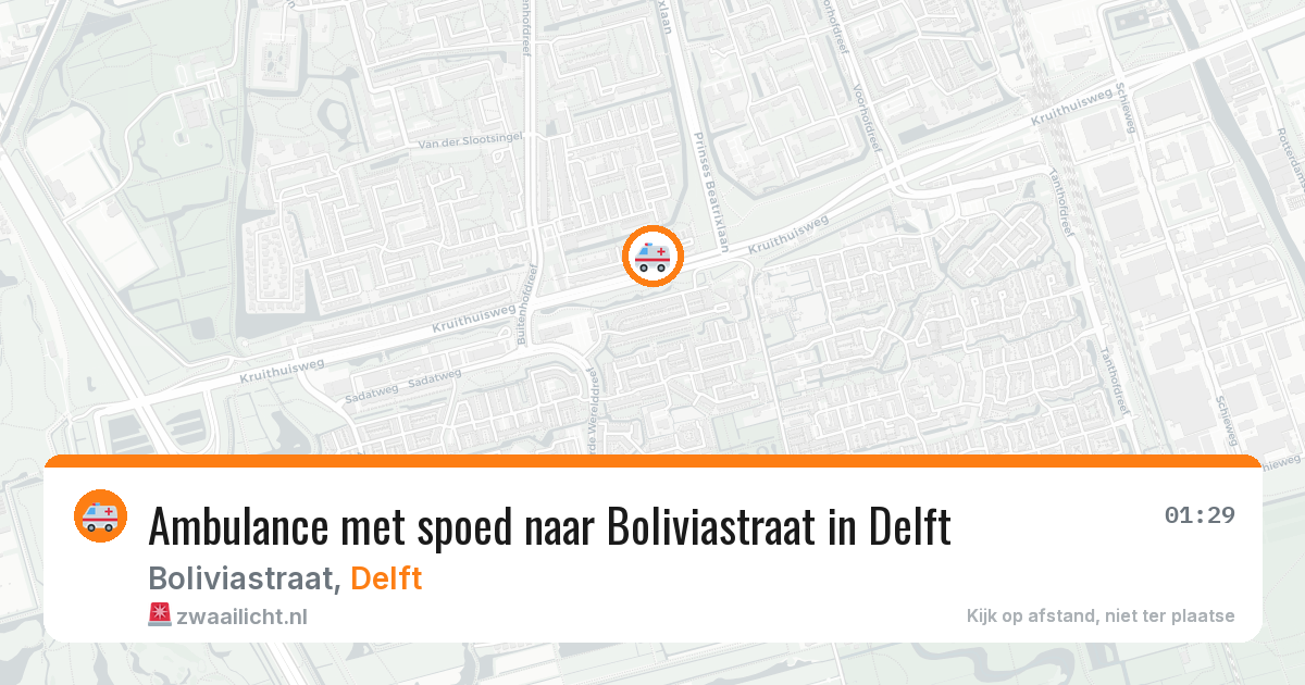Ambulance met spoed naar Boliviastraat in Delft — 12 aug 2026
