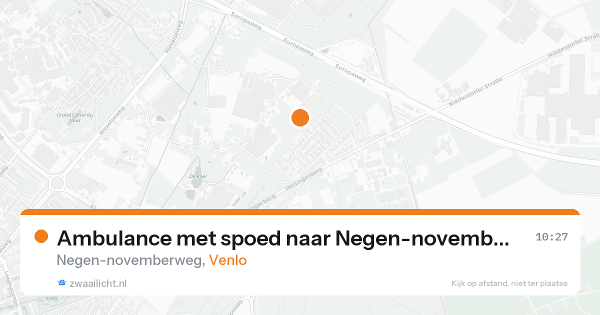 Ambulance met spoed naar Negen-novemberweg in Venlo — 18 aug 2026