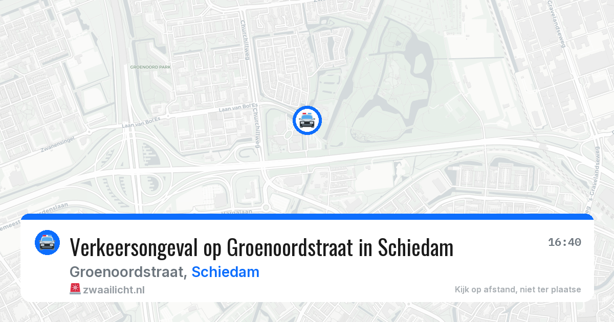 Verkeersongeval op Groenoordstraat in Schiedam — 30 jul 2026